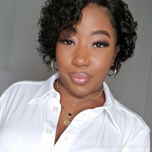 Hot Beauty Brazilian Short Bob Pixie Cut Lace Wig With Bang Wholesale Lace Front Pixie Wigs Human Hair For Black Women